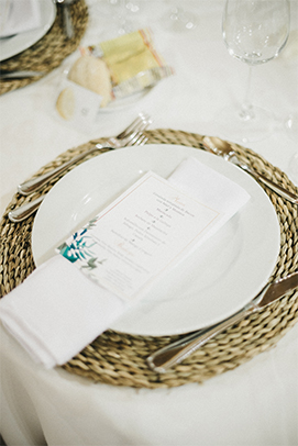 Cubierto mesa boda