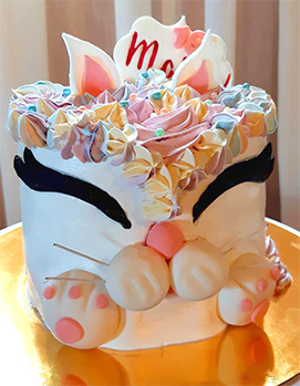 Tarta con forma de gato