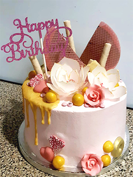 Tarta con motivos florales