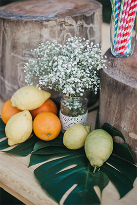 Decoración buffet exterior en Alboreá Eventos